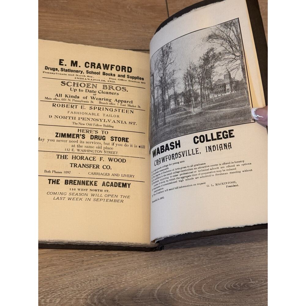 1908 Shortridge Highschool Yearbook Antique Victorian Ephemera Indiana RARE - Picture 15 of 16